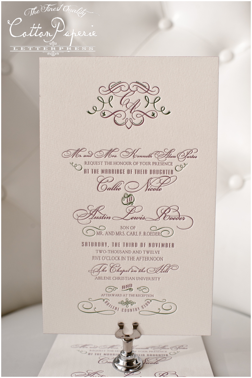 letterpress wedding invitations by CottonPaperie