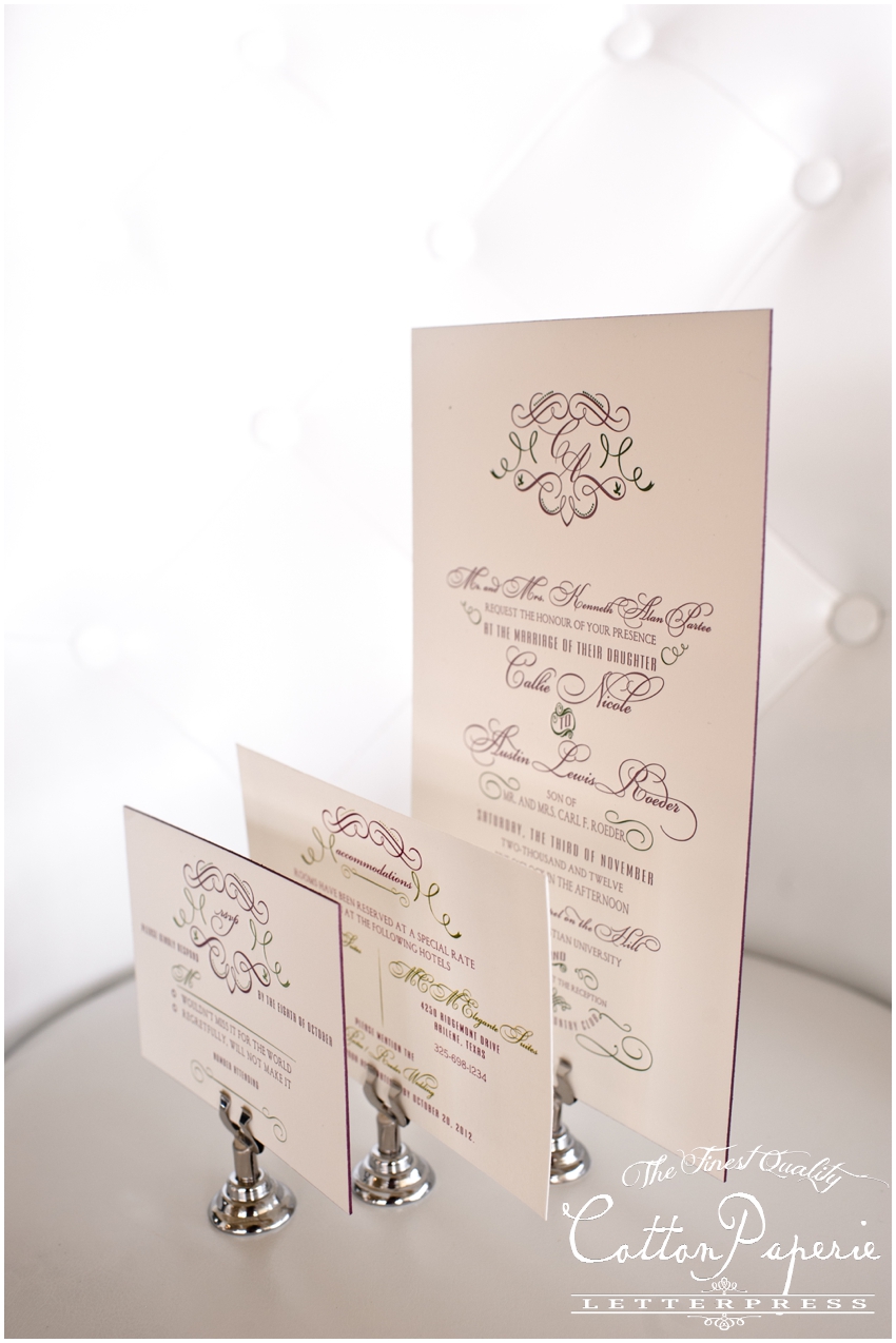 letterpress wedding invitations by CottonPaperie
