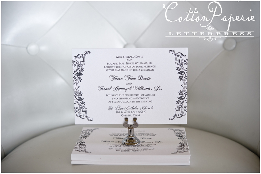 letterpress wedding invitations by CottonPaperie