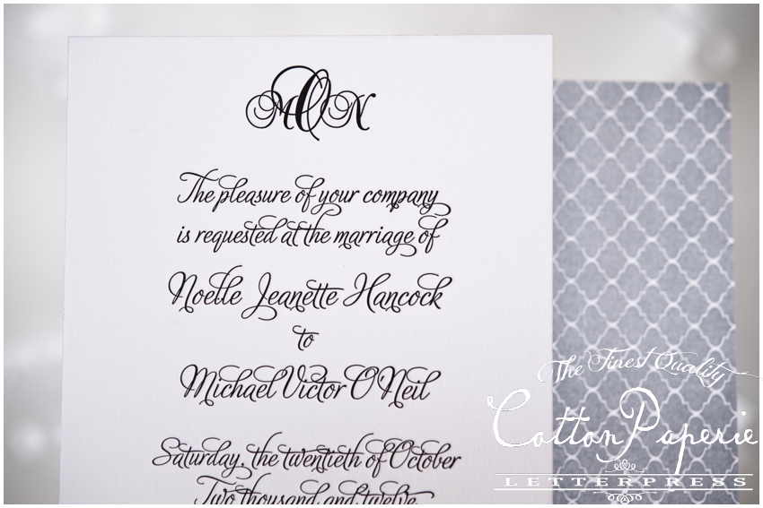 letterpress wedding invitations by CottonPaperie