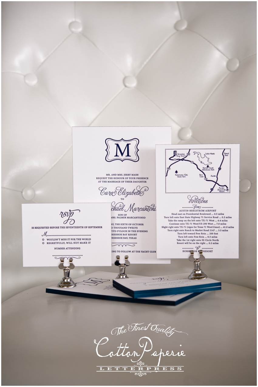 letterpress wedding invitations by CottonPaperie