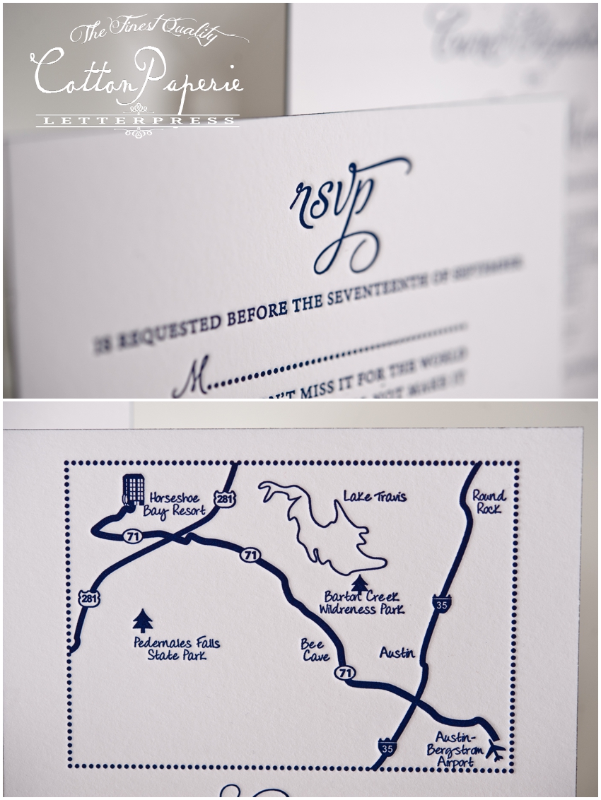 letterpress wedding invitations by CottonPaperie