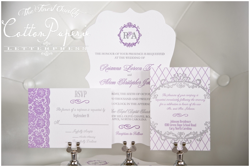 letterpress wedding invitations by CottonPaperie