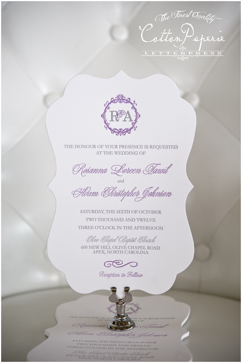 letterpress wedding invitations by CottonPaperie