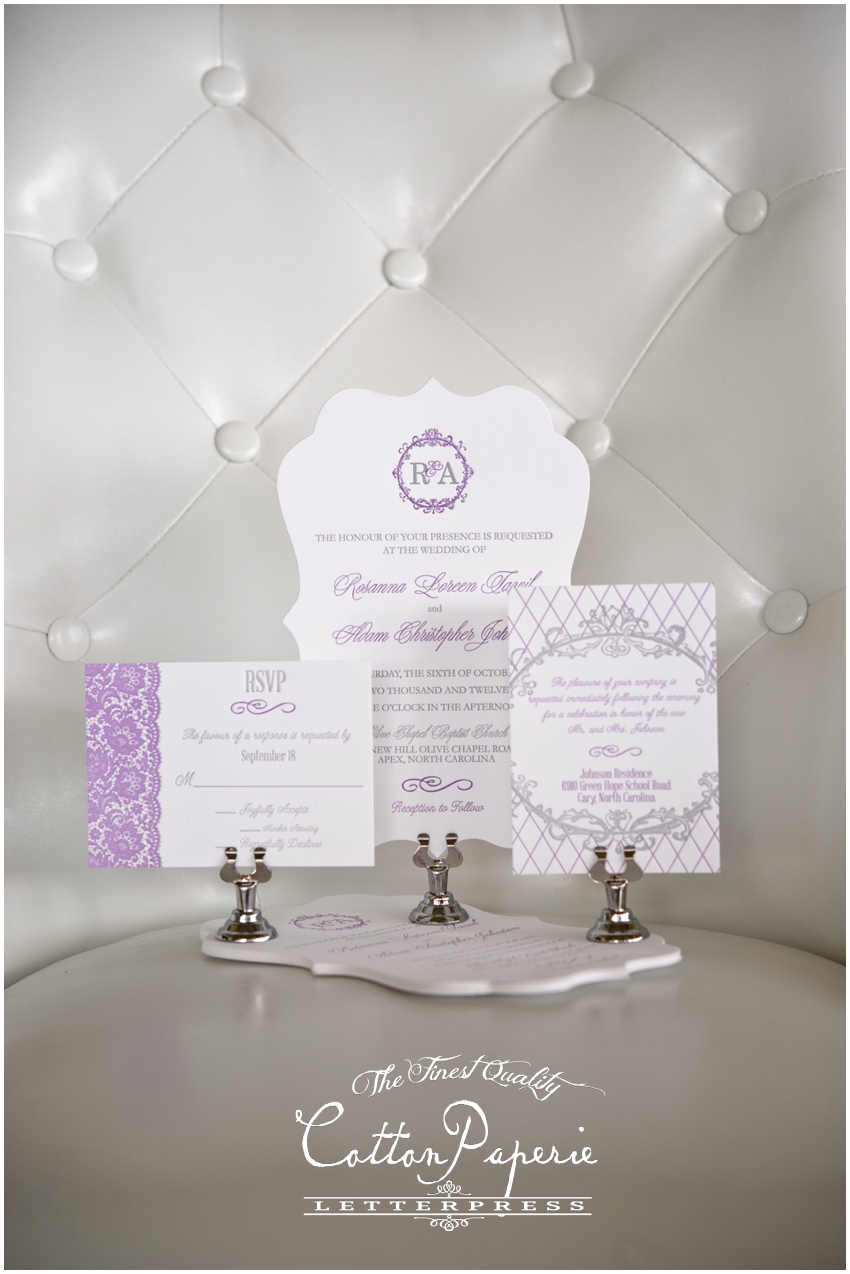letterpress wedding invitations by CottonPaperie