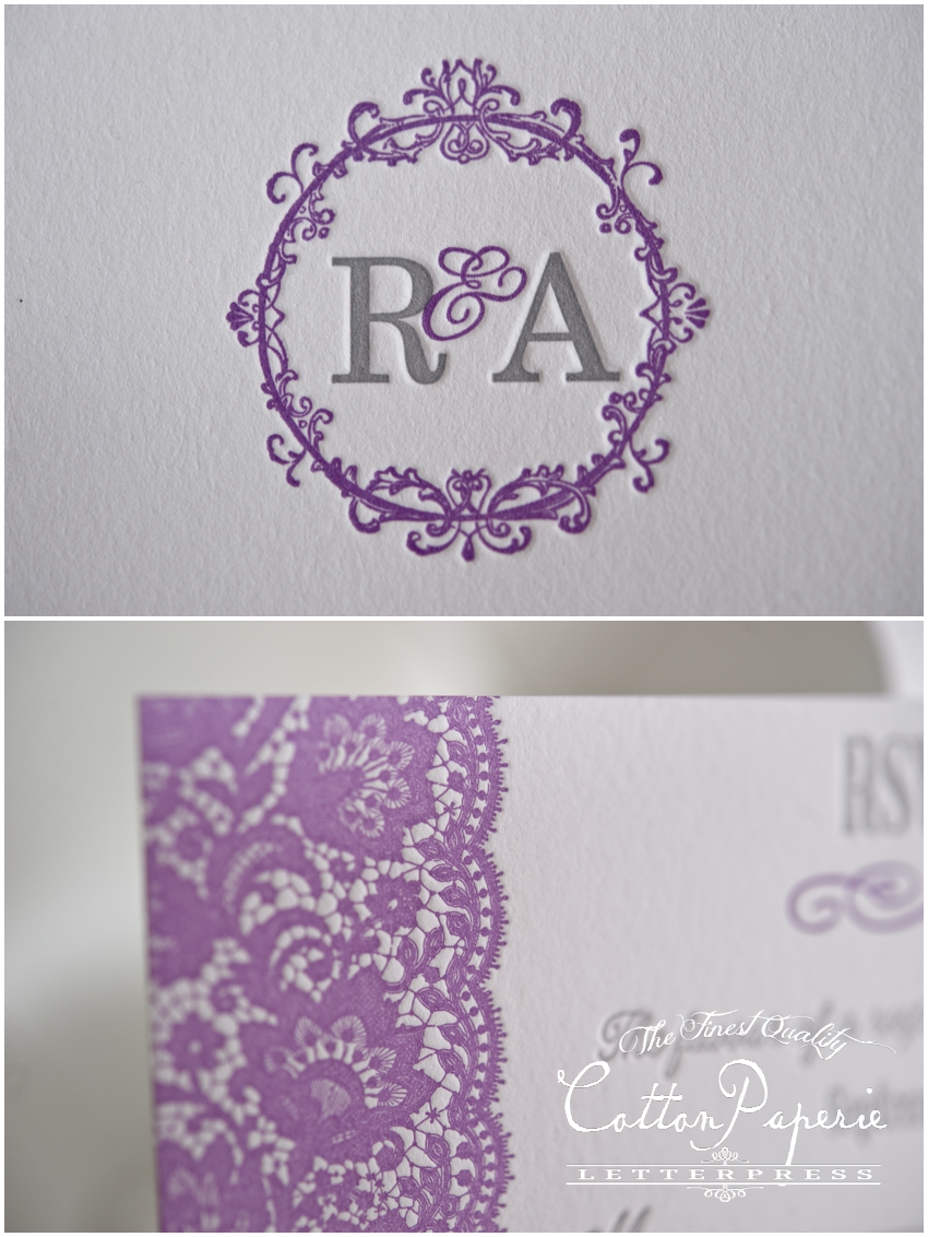 letterpress wedding invitations by CottonPaperie