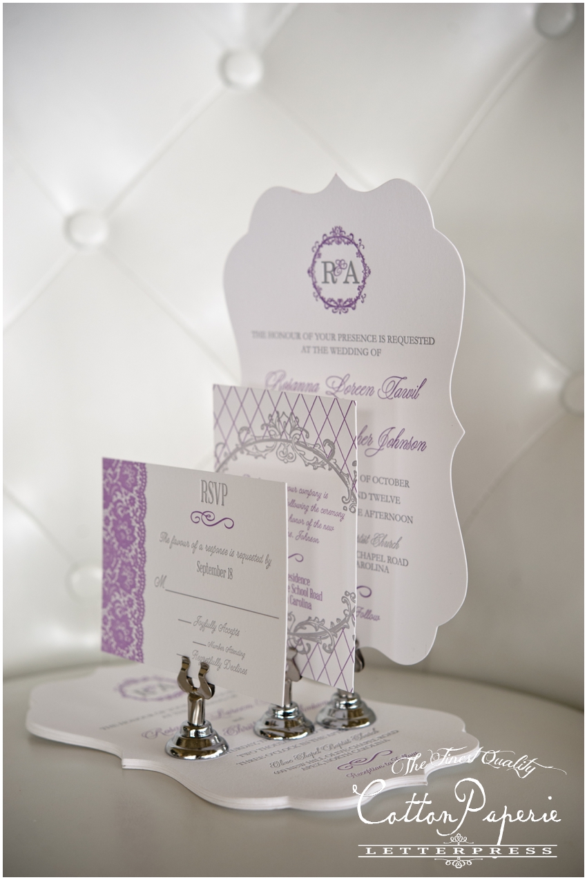 letterpress wedding invitations by CottonPaperie