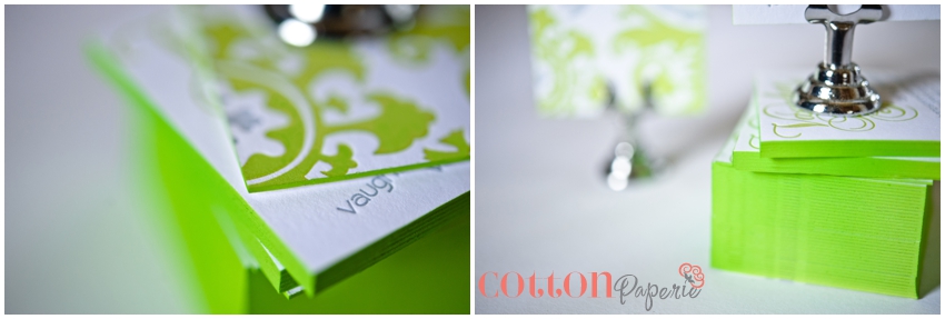 letterpress business cards with edge paint