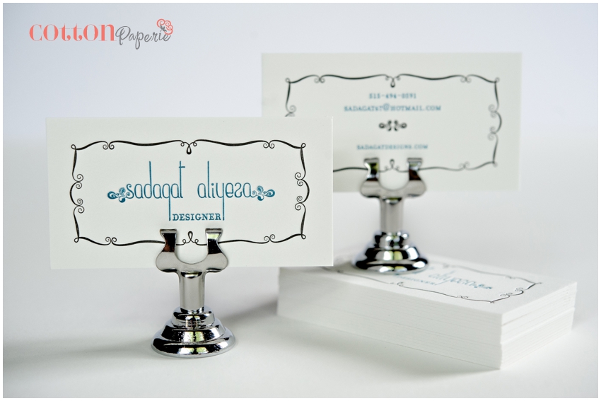 two color letterpress business card