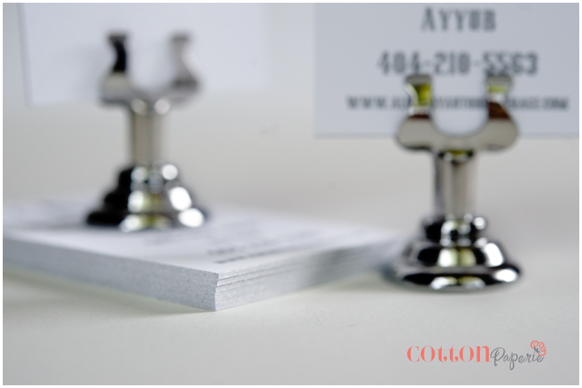 silver ink letterpress business cards